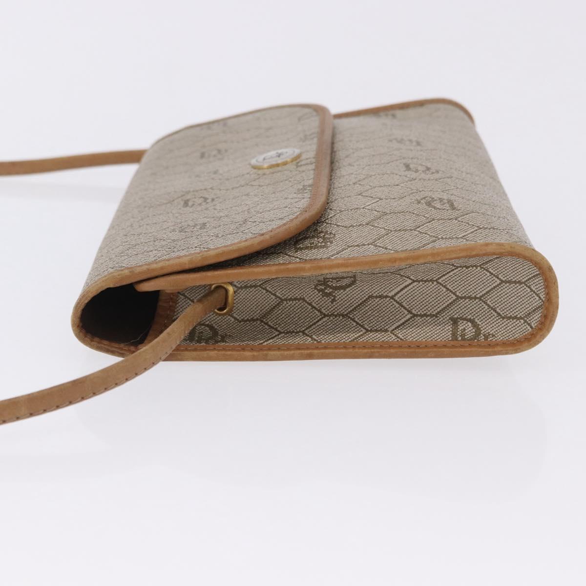 Christian Dior Honeycomb Shoulder Bag PVC Leather Beige Gold Tone Auth 202260