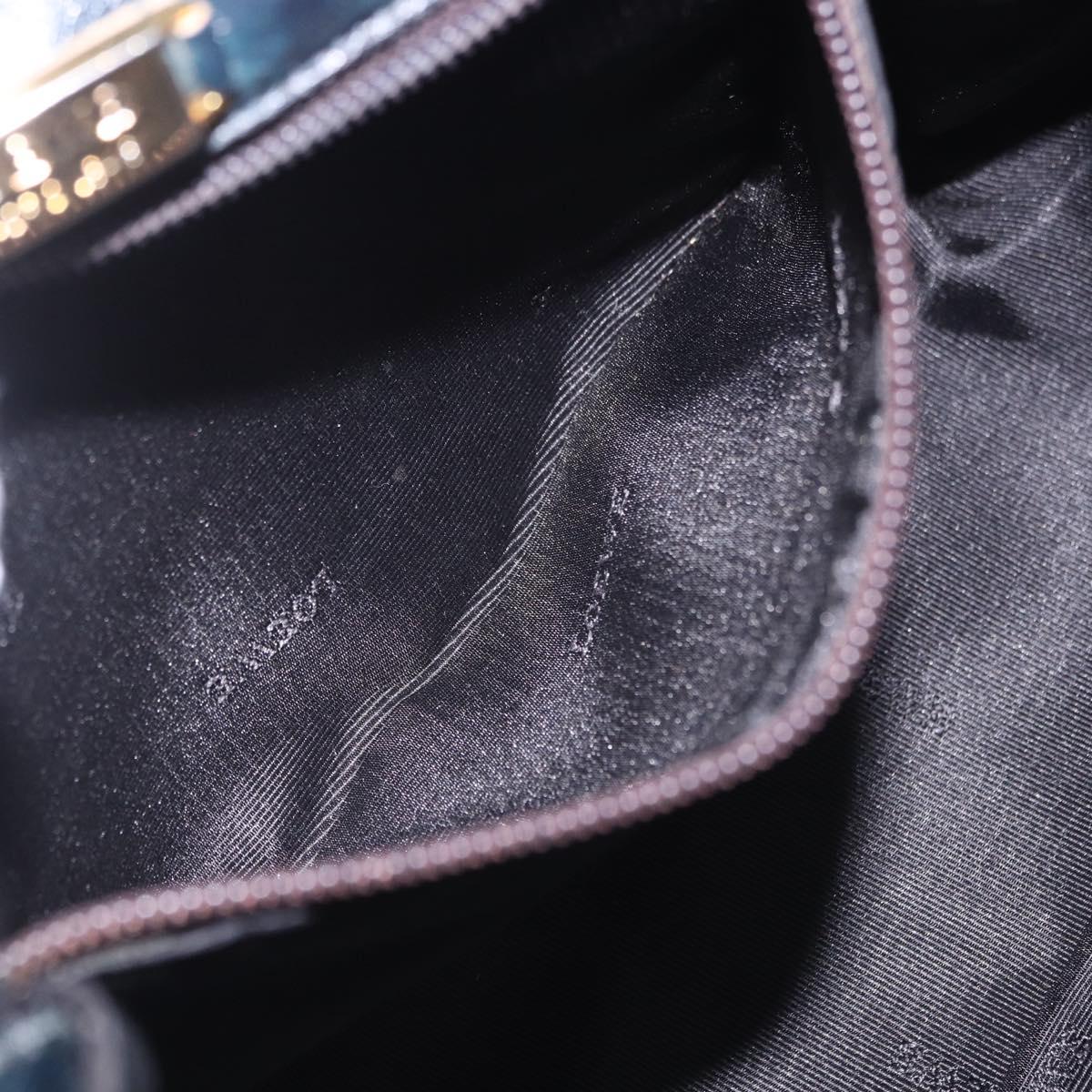 LOEWE Shoulder Bag Leather Navy Gold Tone Auth 202262
