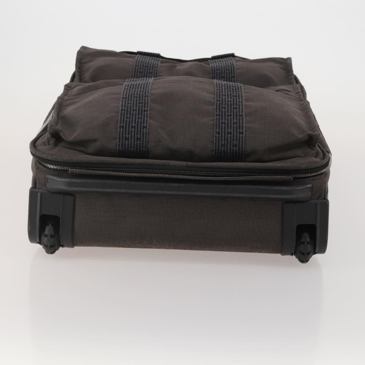 HERMES Her Line Suitcase Canvas Gray Silver Auth 202265