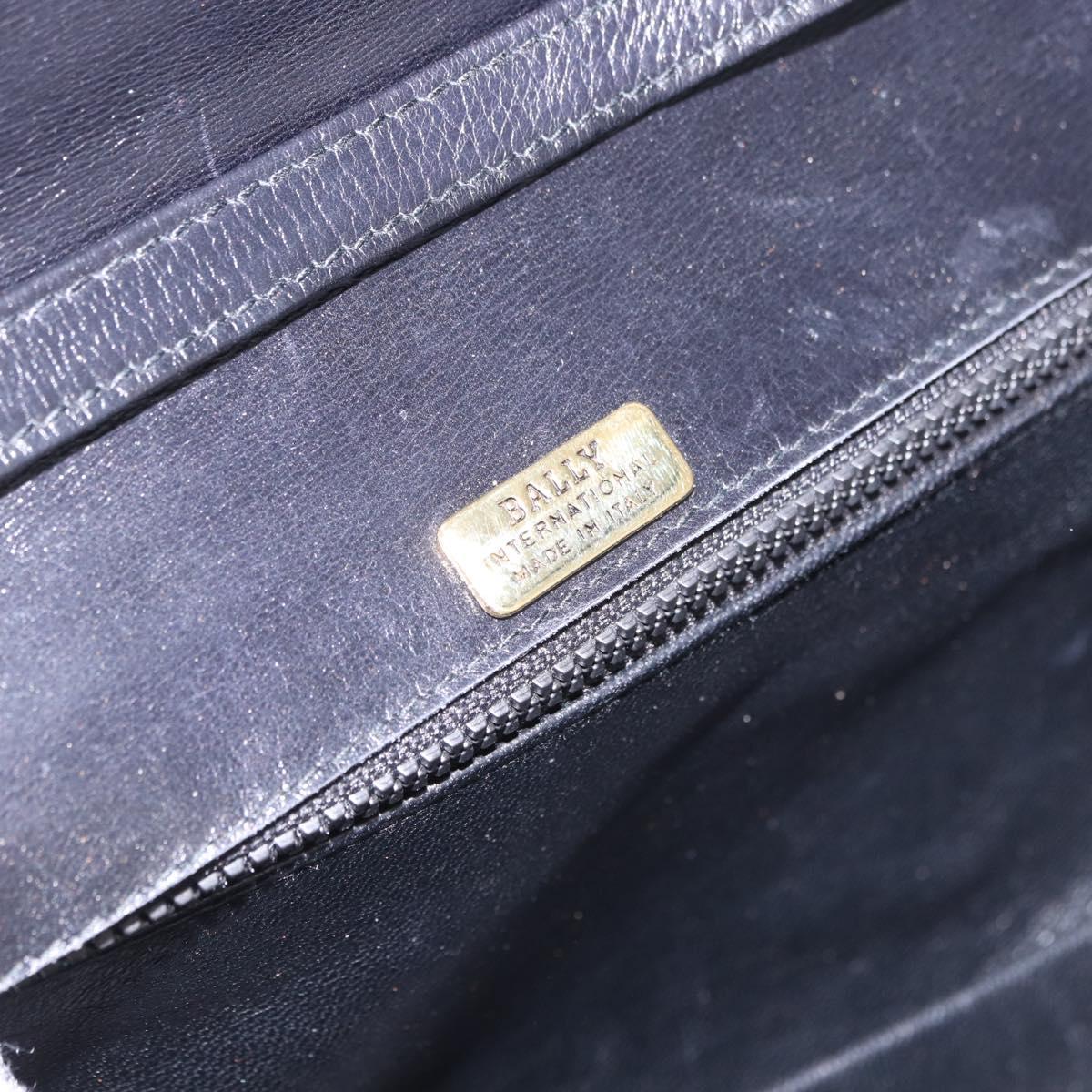 BALLY Shoulder Bag Leather Black Gold Tone Auth 202267A