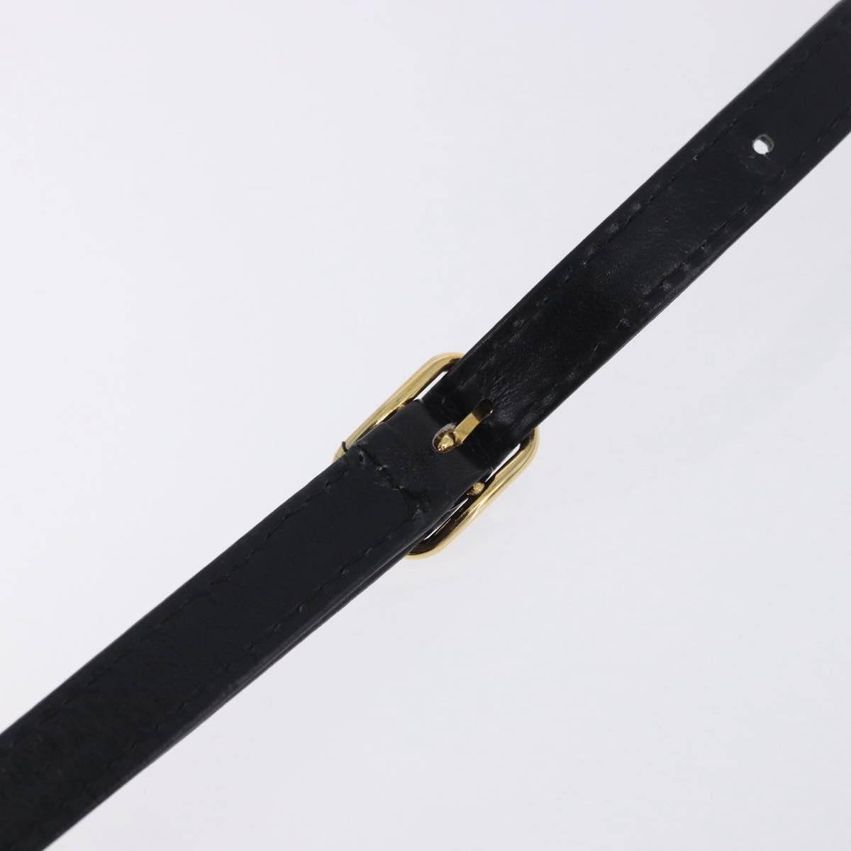 BALLY Shoulder Bag Leather Black Gold Tone Auth 202267A