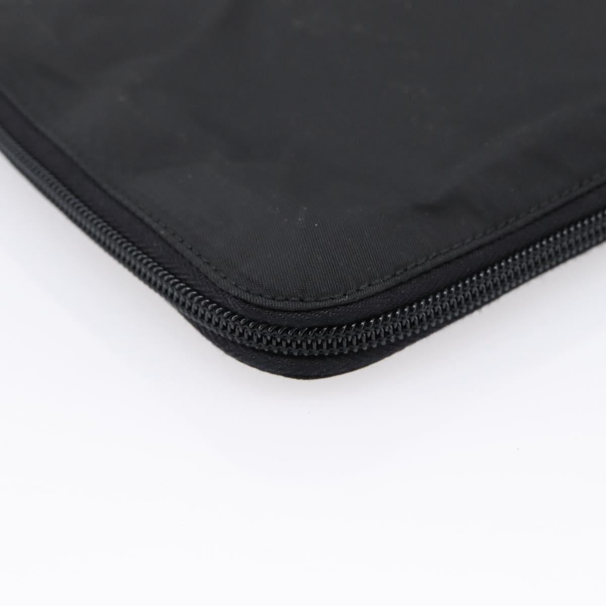 PRADA Shoulder Bag Nylon Black Silver Auth 202271A
