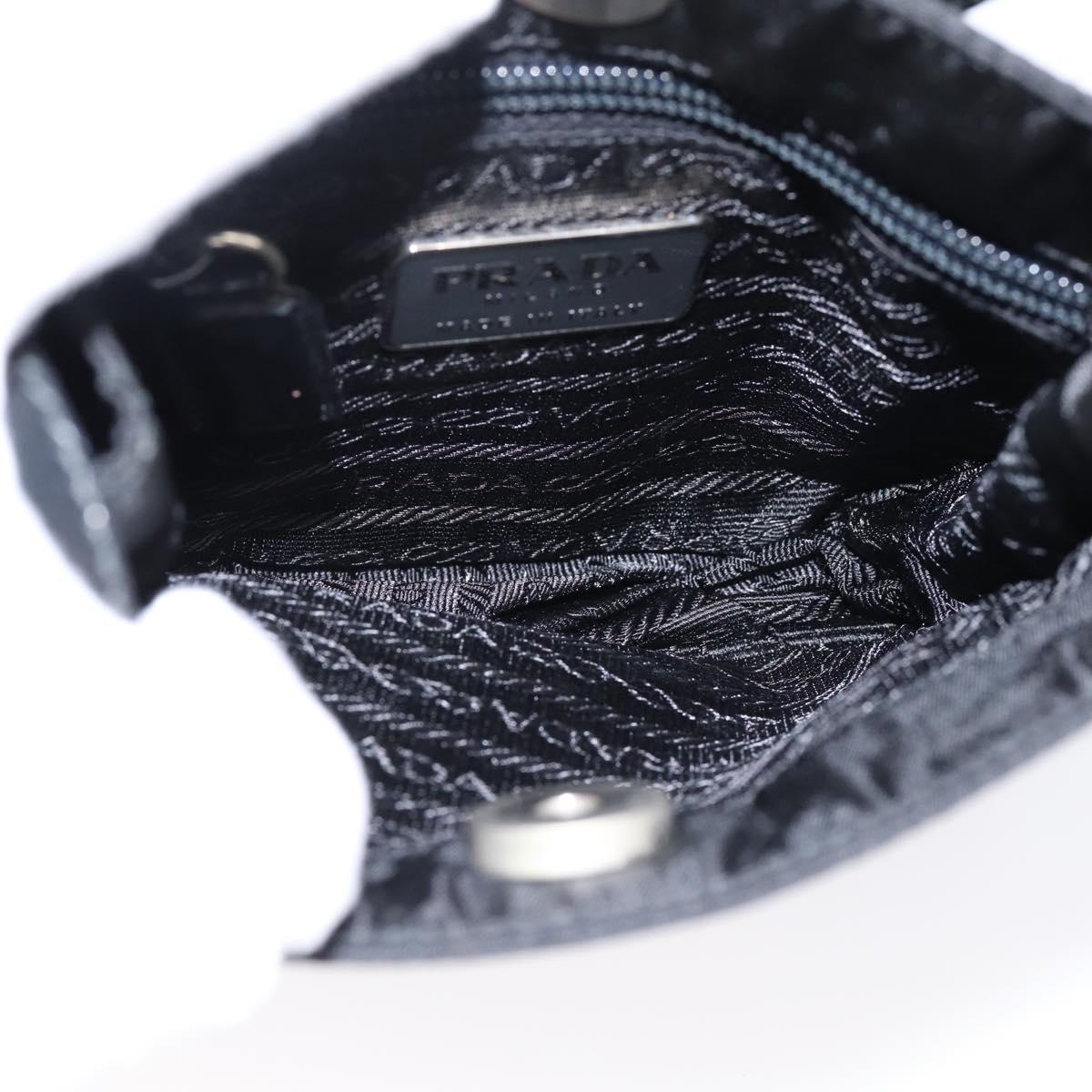 PRADA Shoulder Bag Nylon Black Silver Auth 202271A