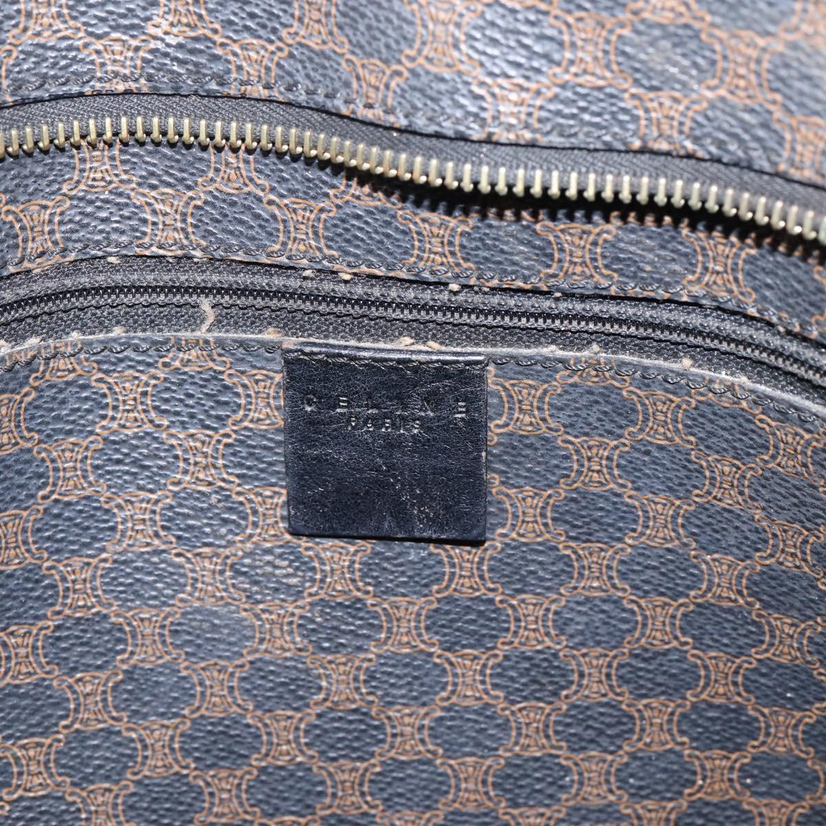 CELINE Macadam Tote Bag PVC Leather Black Gold Tone Auth 202273