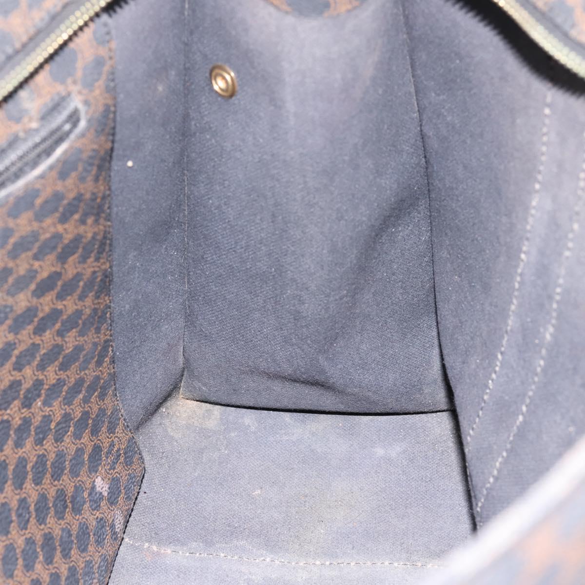 CELINE Macadam Tote Bag PVC Leather Black Gold Tone Auth 202273