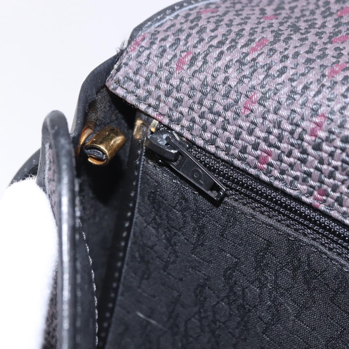 SAINT LAURENT Shoulder Bag Canvas Purple Gold Tone Auth 202276A