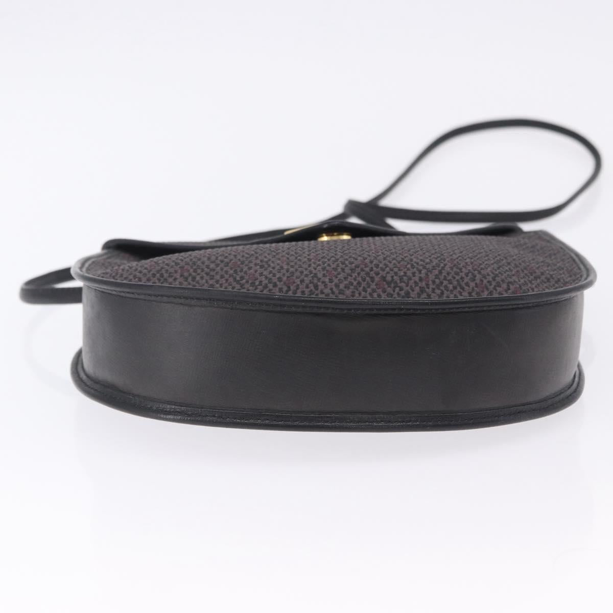 SAINT LAURENT Shoulder Bag Canvas Purple Gold Tone Auth 202276A