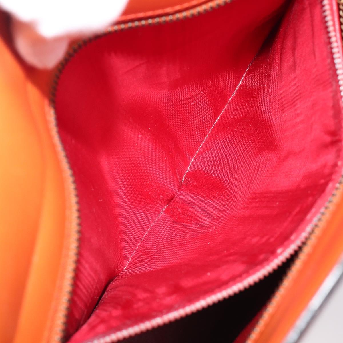 CELINE Star Ball Tote Bag Leather Orange Gold Tone Auth 202281A