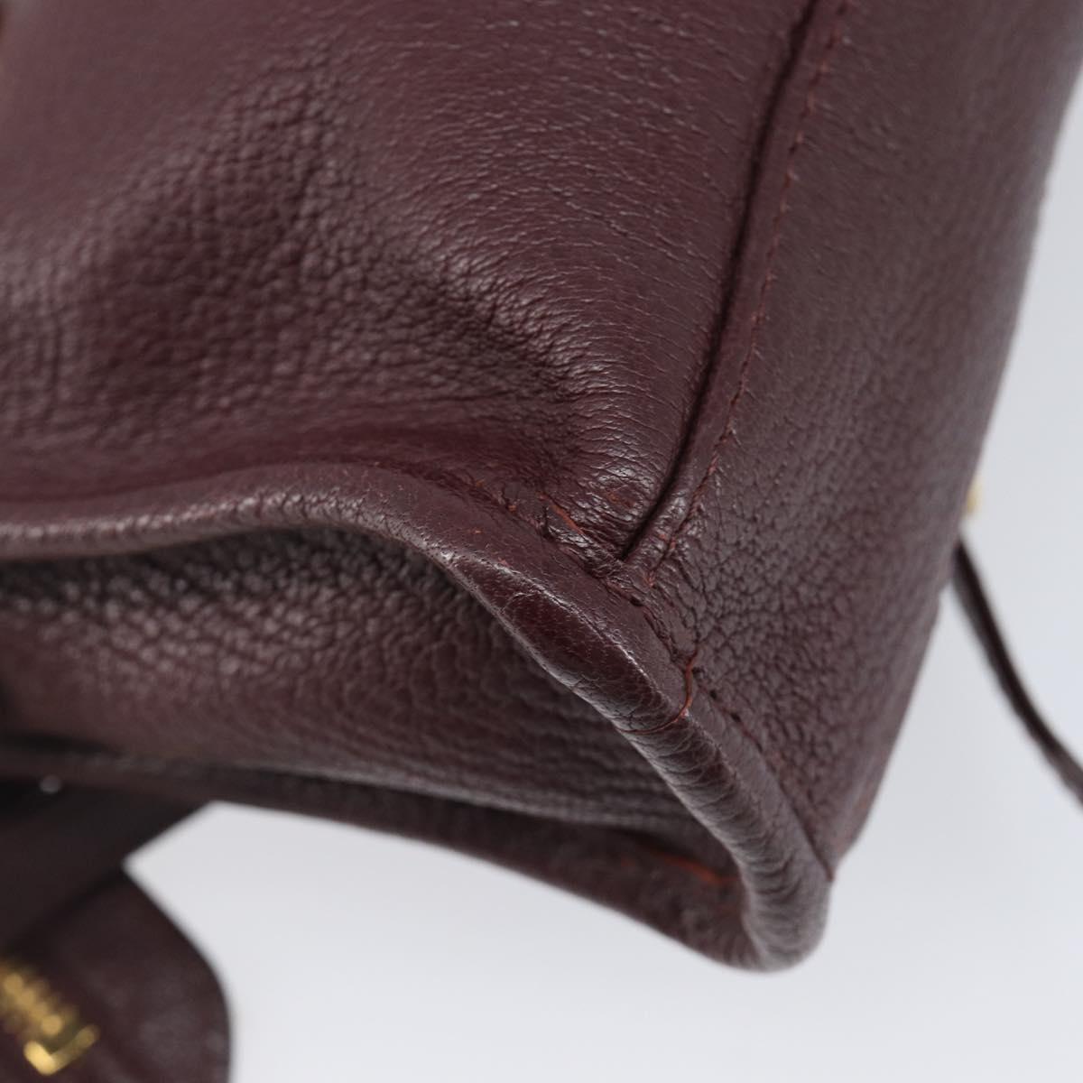 BALENCIAGA Classic Metallic Edge Nano City Leather Bordeaux 505982 Auth 202292V