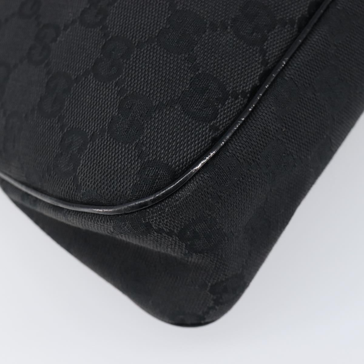 GUCCI GG Canvas Tote Bag Black Gold Tone 121023 Auth 202293A