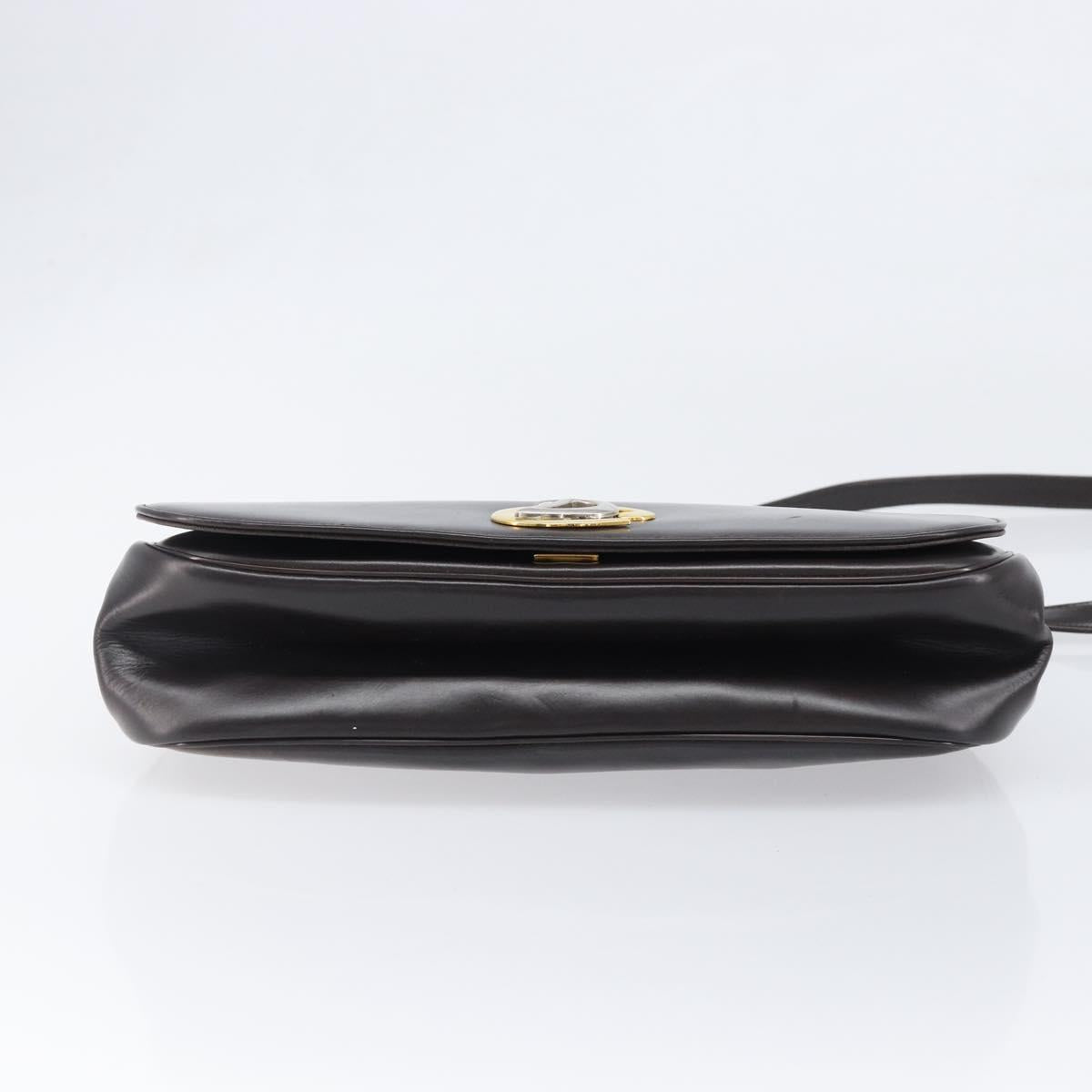 Christian Dior Shoulder Bag Calf Skin 2way Brown Gold Tone Auth 202295A