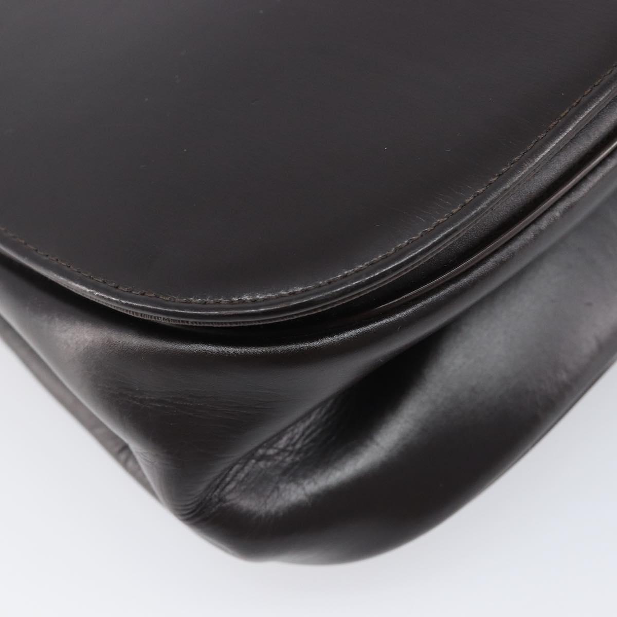 Christian Dior Shoulder Bag Calf Skin 2way Brown Gold Tone Auth 202295A
