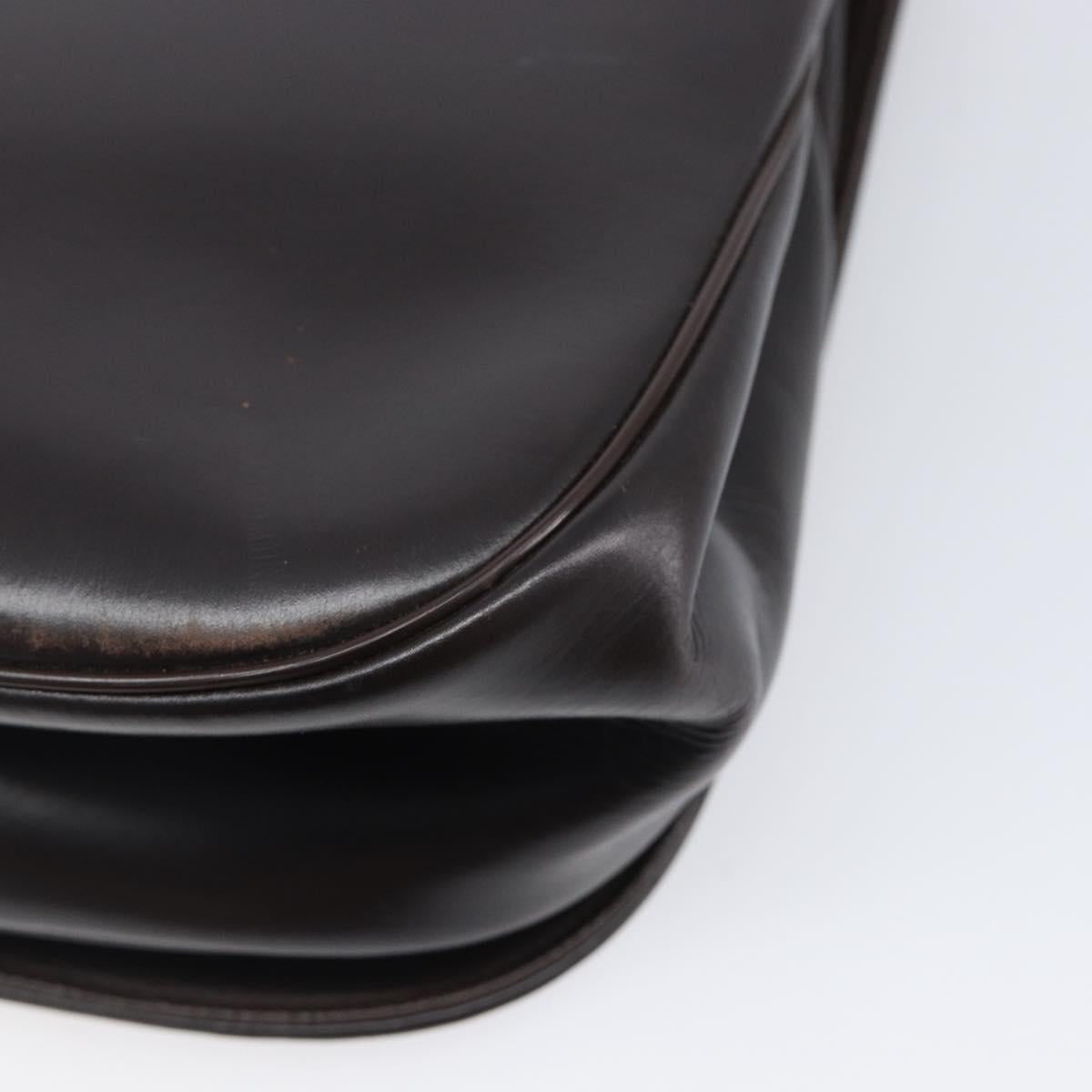 Christian Dior Shoulder Bag Calf Skin 2way Brown Gold Tone Auth 202295A