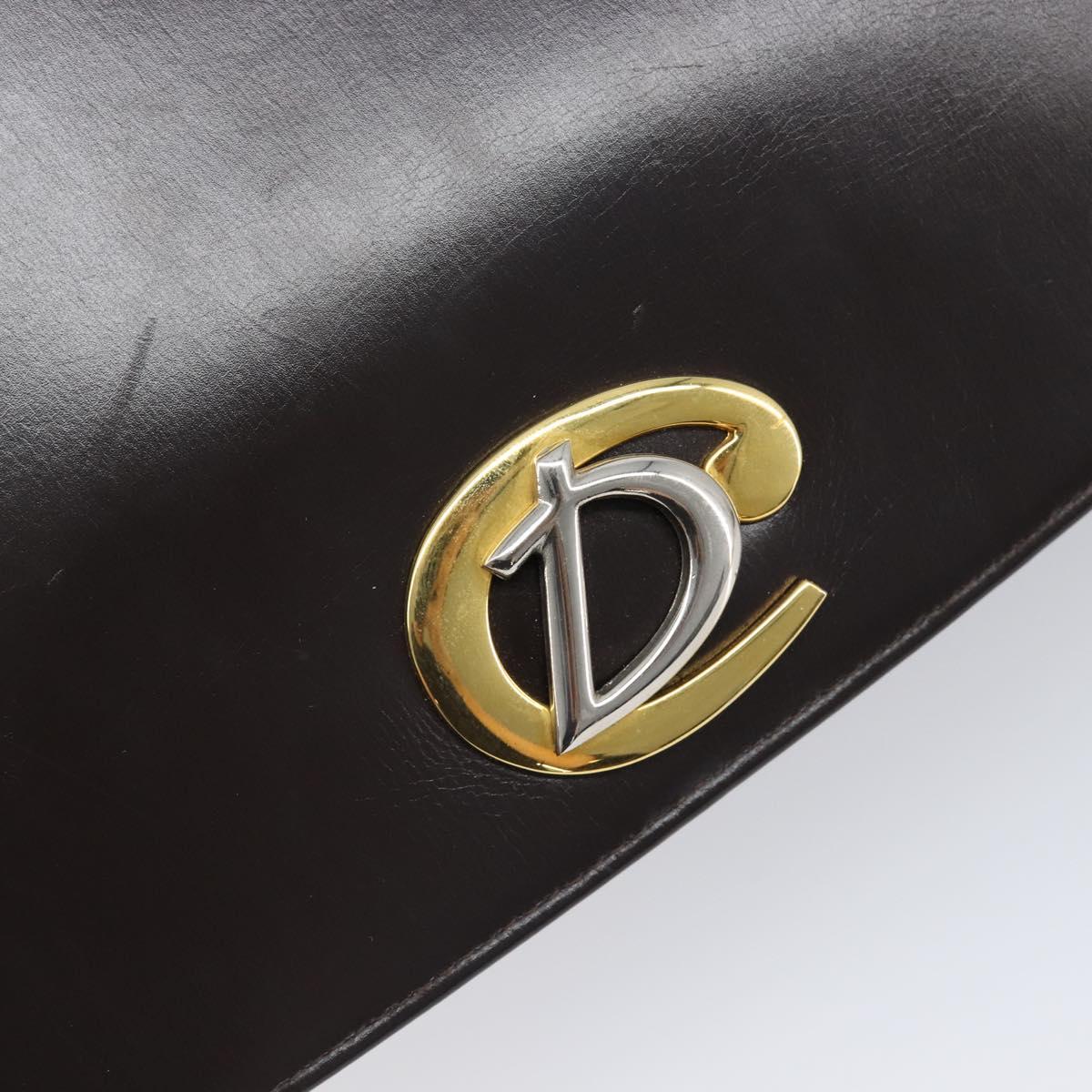 Christian Dior Shoulder Bag Calf Skin 2way Brown Gold Tone Auth 202295A