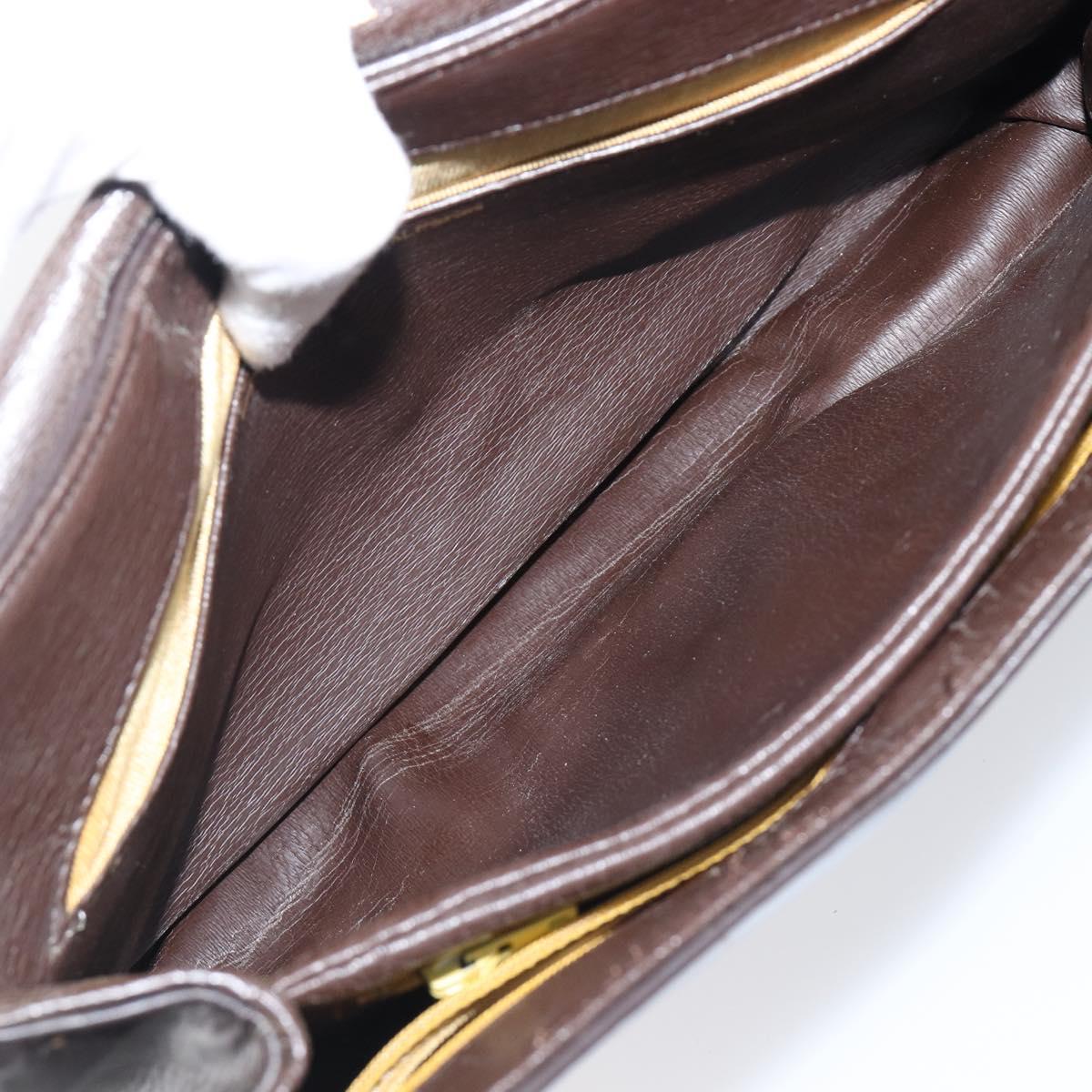 Christian Dior Shoulder Bag Calf Skin 2way Brown Gold Tone Auth 202295A