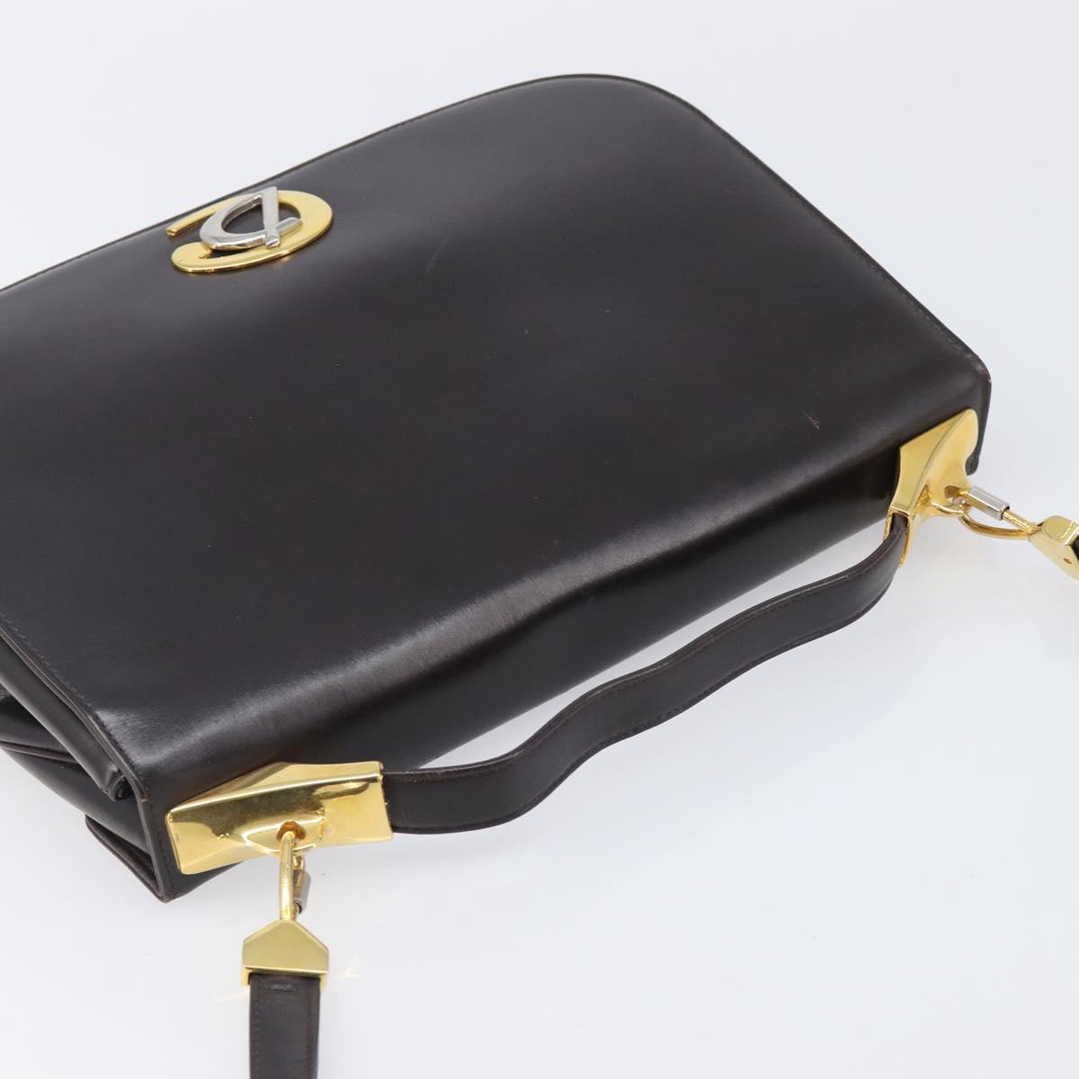 Christian Dior Shoulder Bag Calf Skin 2way Brown Gold Tone Auth 202295A