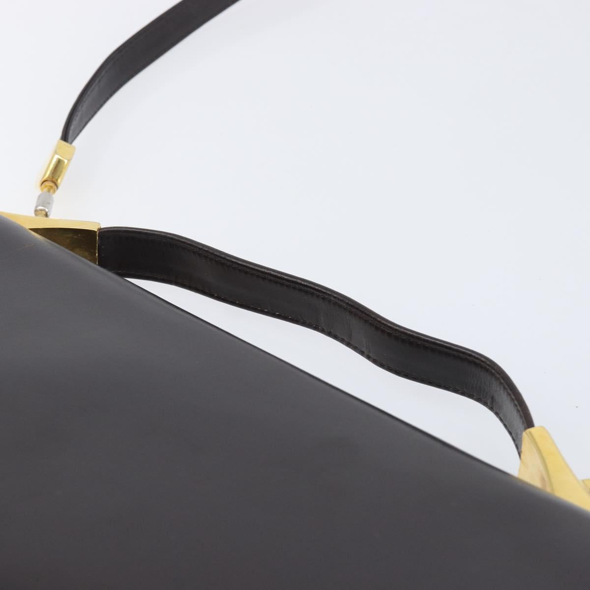 Christian Dior Shoulder Bag Calf Skin 2way Brown Gold Tone Auth 202295A