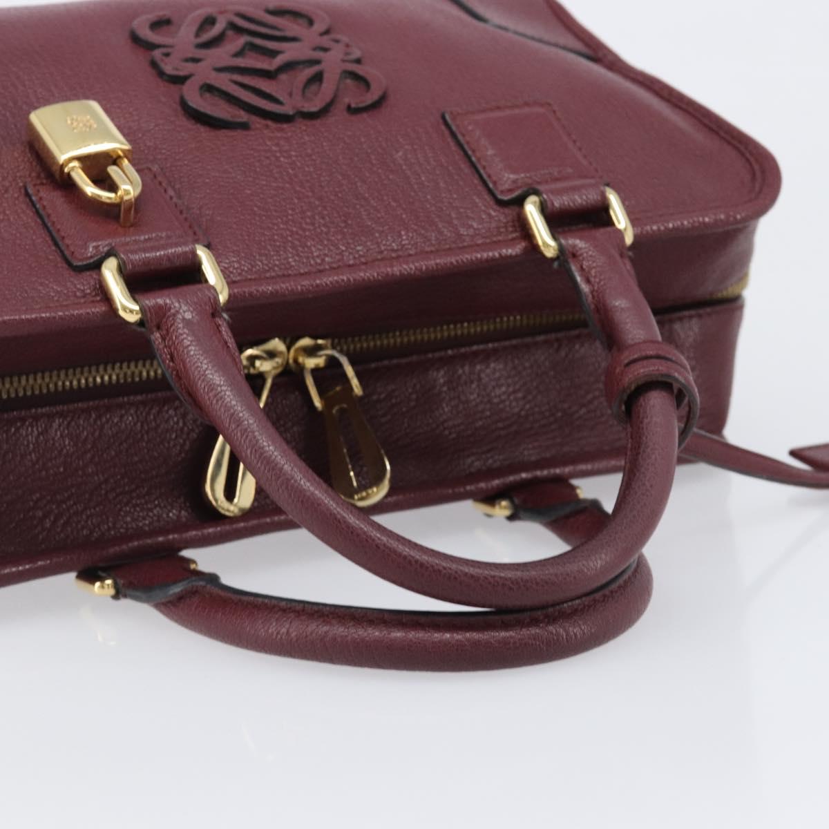 LOEWE Amazona 28 Hand Bag Leather Bordeaux Gold Auth 202297V