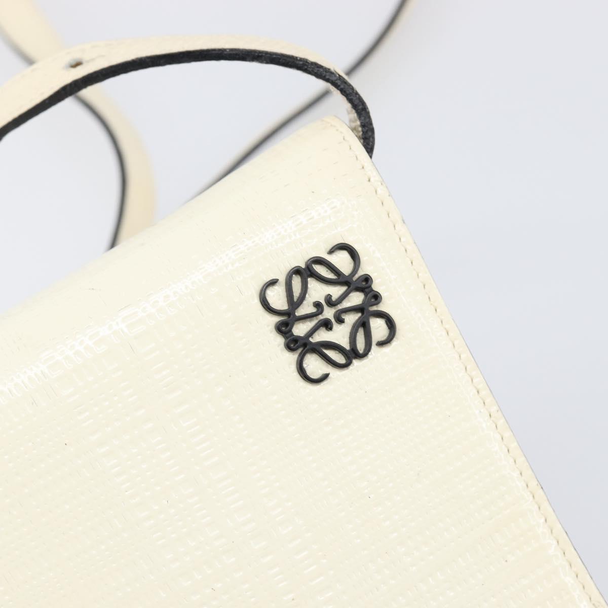 LOEWE Shoulder Bag Leather Ivory Gold Tone Auth 202298