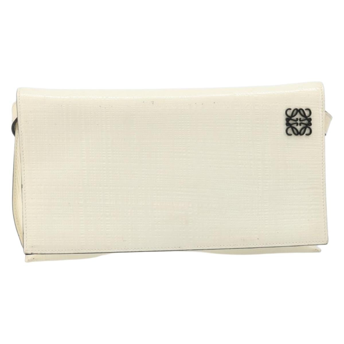 LOEWE Shoulder Bag Leather Ivory Gold Tone Auth 202298