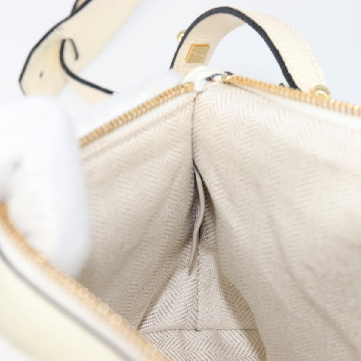 LOEWE Shoulder Bag Leather Ivory Gold Tone Auth 202298