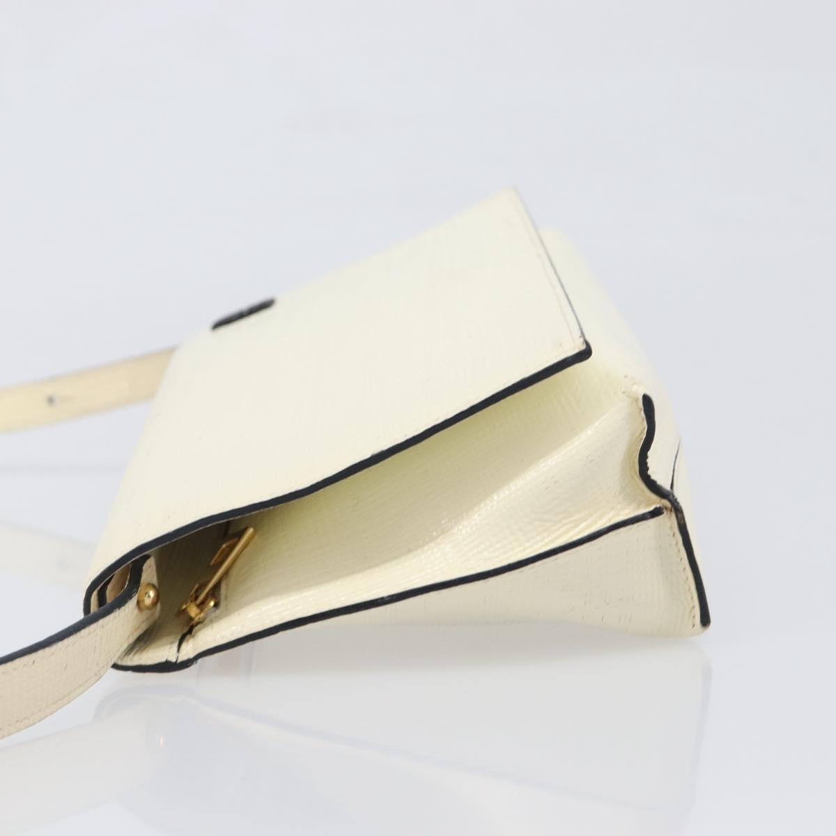 LOEWE Shoulder Bag Leather Ivory Gold Tone Auth 202298