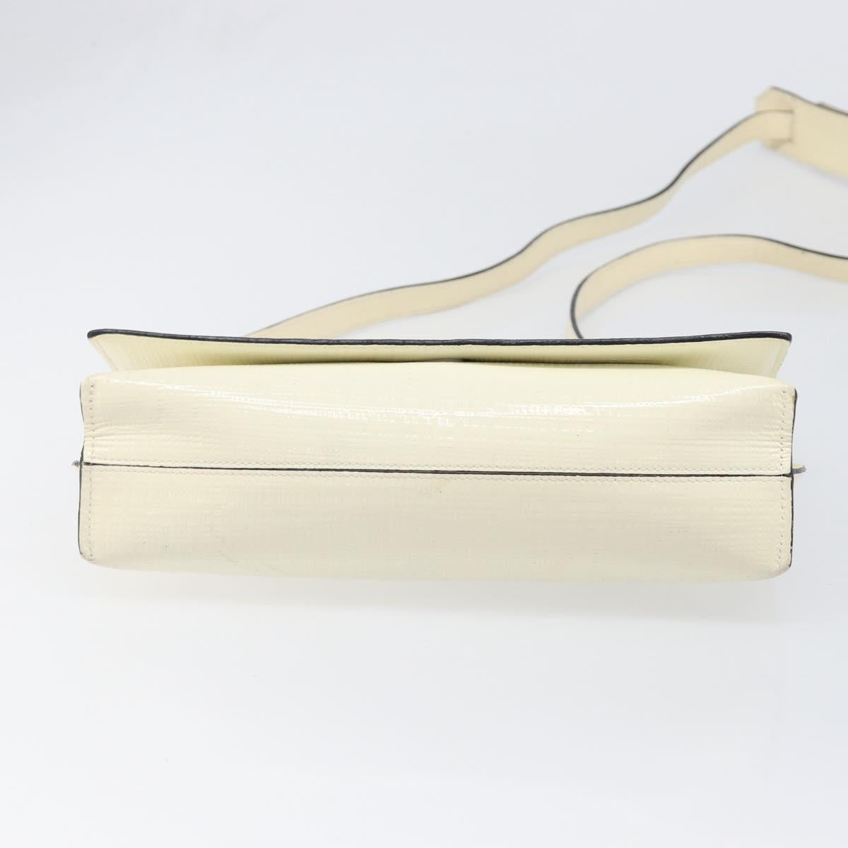 LOEWE Shoulder Bag Leather Ivory Gold Tone Auth 202298