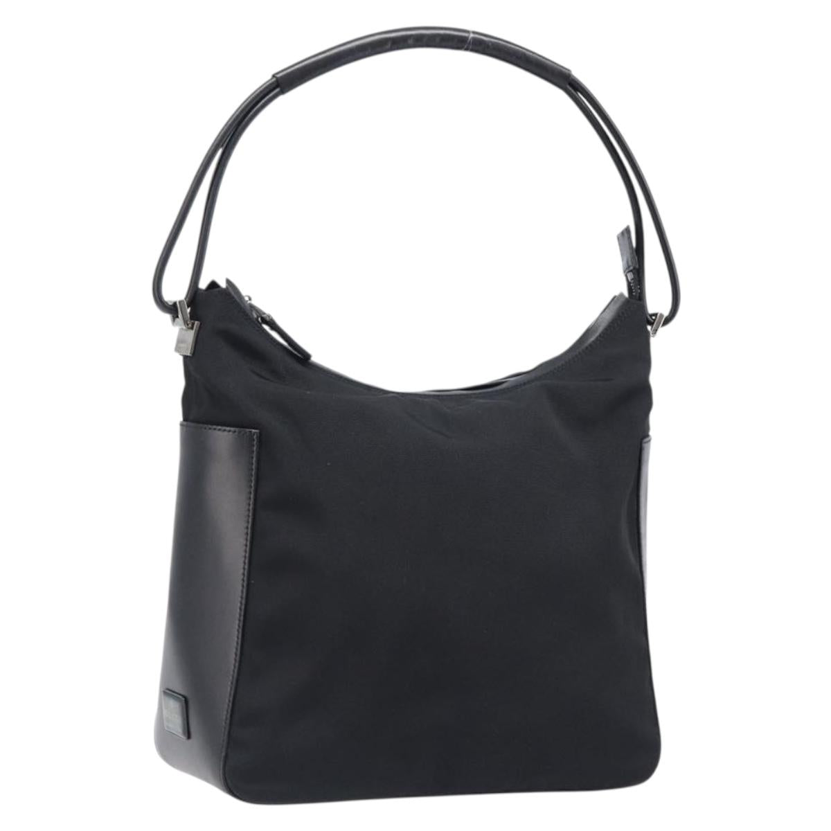 GUCCI Shoulder Bag Canvas Black Silver 001 3766 Auth 202299A