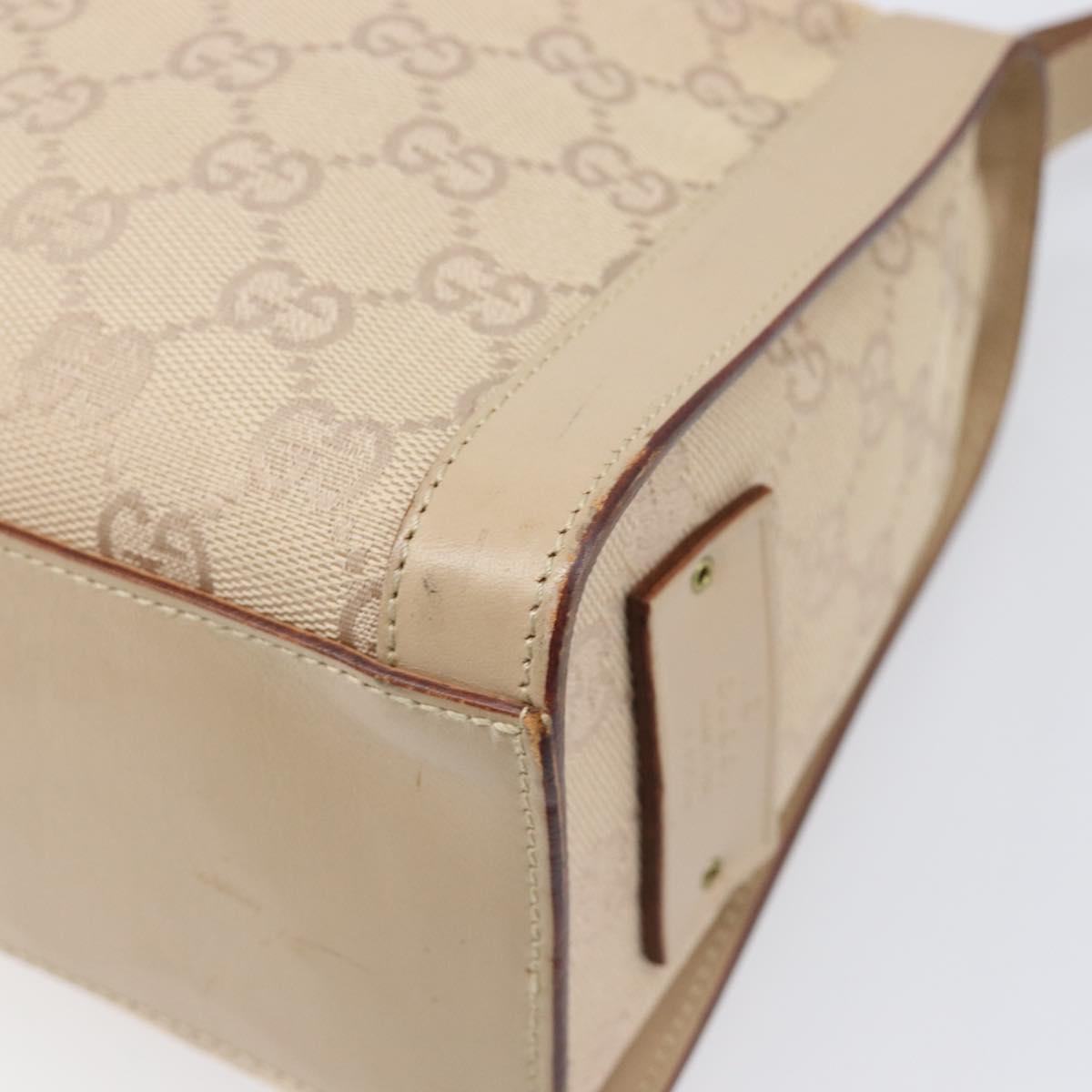 GUCCI GG Canvas Shoulder Bag Beige Gold Tone 92706 Auth 202302A