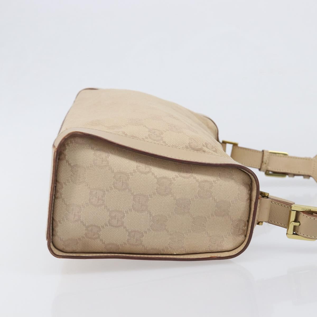 GUCCI GG Canvas Shoulder Bag Beige Gold Tone 92706 Auth 202302A