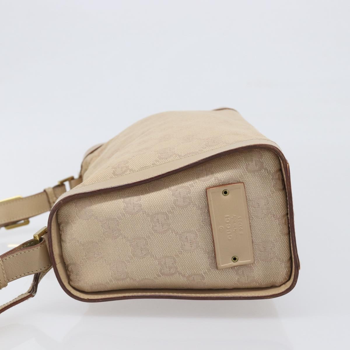 GUCCI GG Canvas Shoulder Bag Beige Gold Tone 92706 Auth 202302A