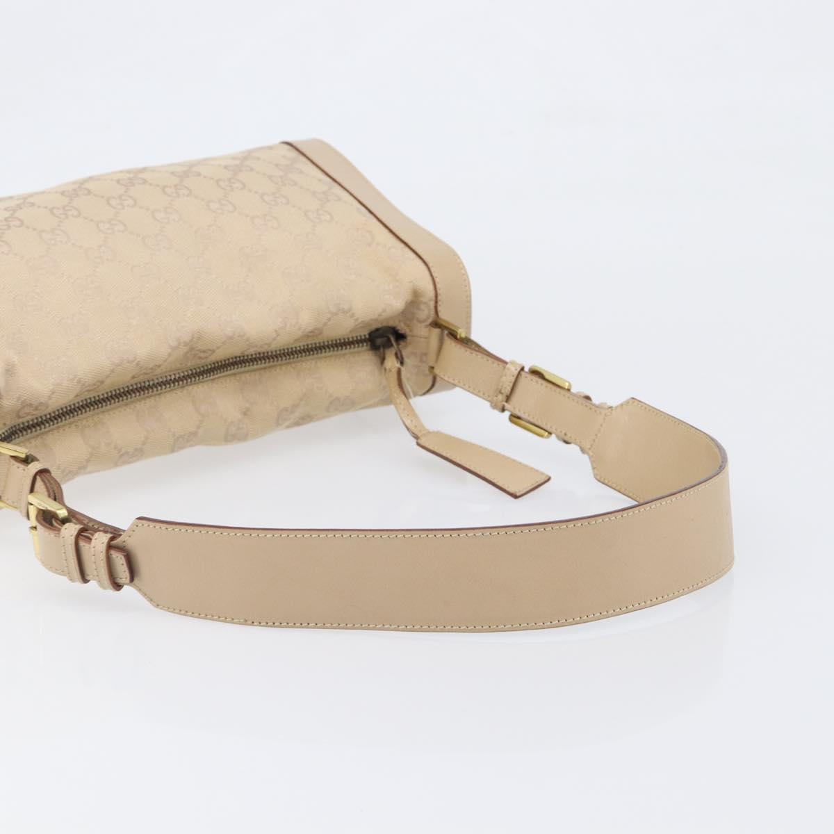 GUCCI GG Canvas Shoulder Bag Beige Gold Tone 92706 Auth 202302A