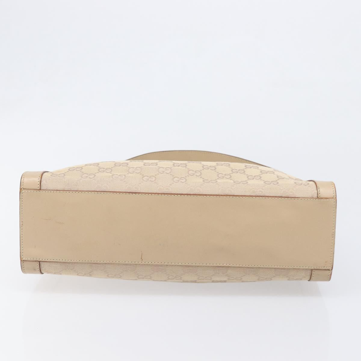 GUCCI GG Canvas Shoulder Bag Beige Gold Tone 92706 Auth 202302A