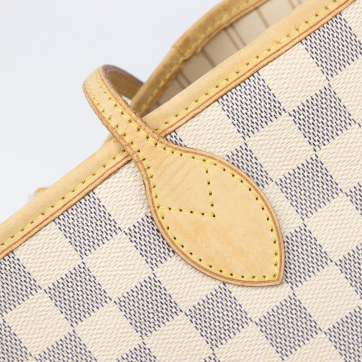 LOUIS VUITTON Damier Azur Neverfull MM Tote Bag N41605 LV Auth 202304