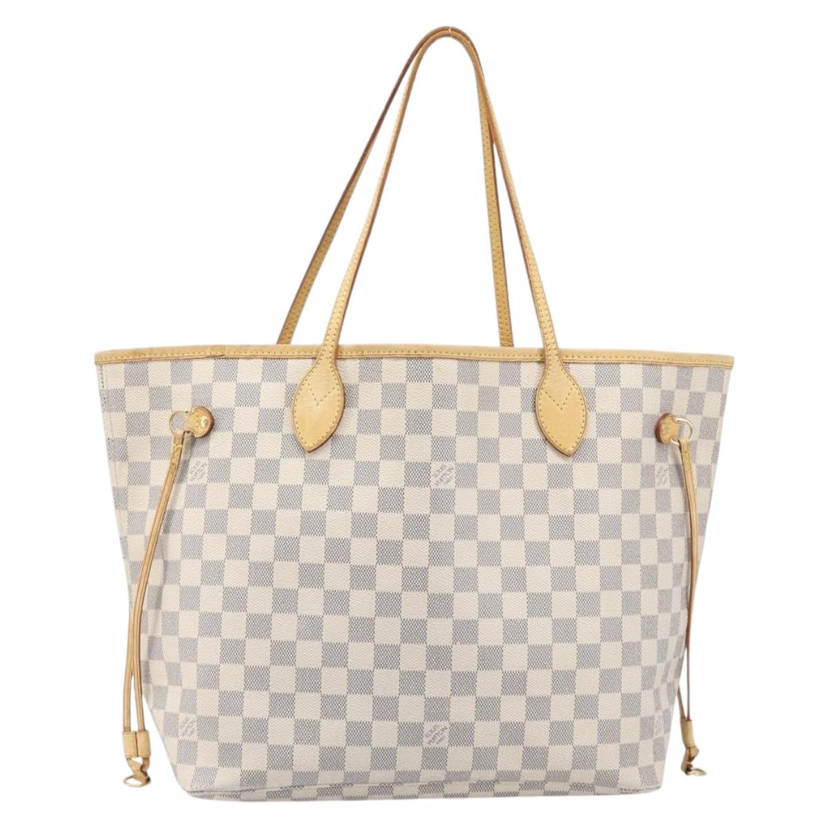 LOUIS VUITTON Damier Azur Neverfull MM Tote Bag N41605 LV Auth 202304