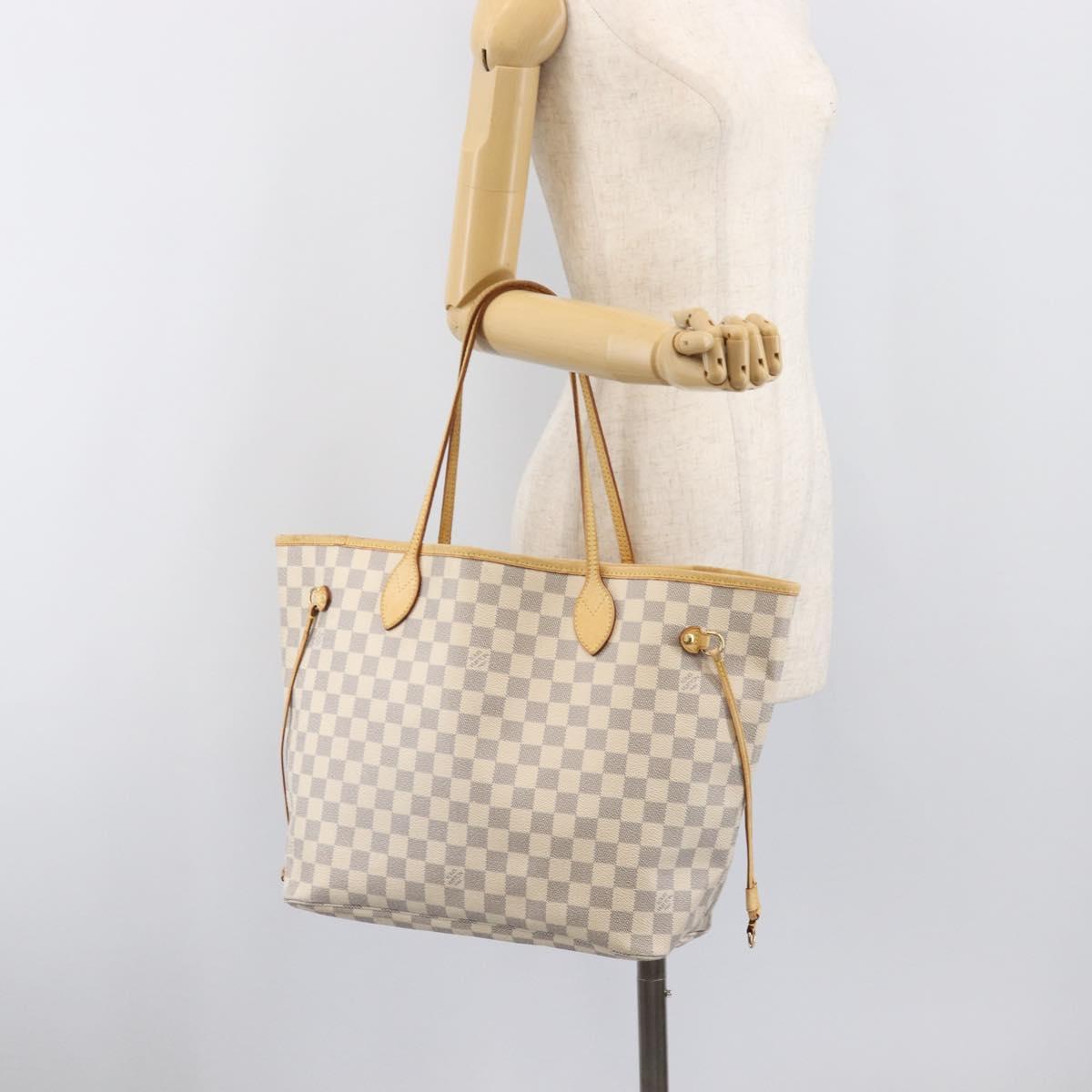 LOUIS VUITTON Damier Azur Neverfull MM Tote Bag N41605 LV Auth 202304