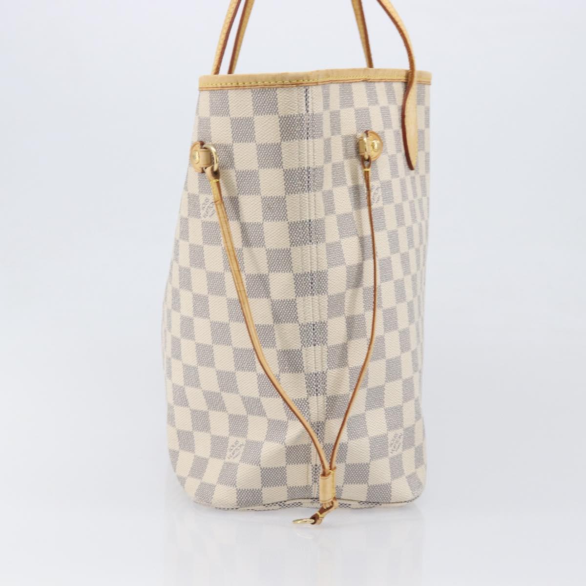 LOUIS VUITTON Damier Azur Neverfull MM Tote Bag N41605 LV Auth 202304