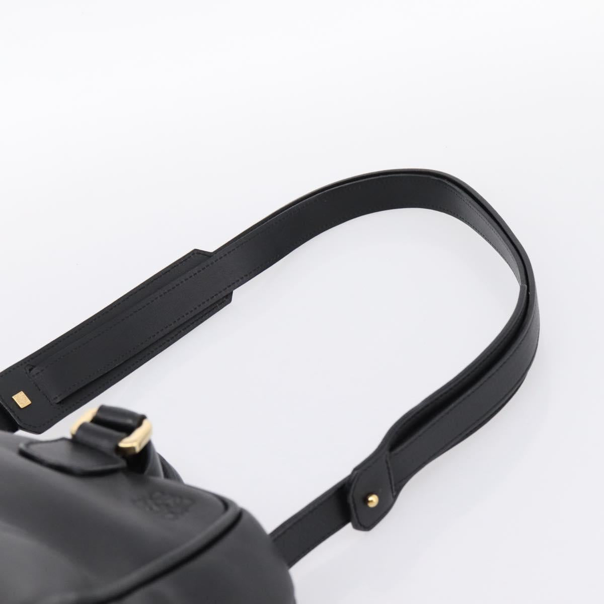 LOEWE Amazona 75 Hand Bag Leather 2way Black Gold Auth 202305V