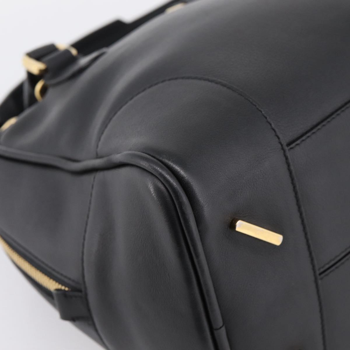 LOEWE Amazona 75 Hand Bag Leather 2way Black Gold Auth 202305V
