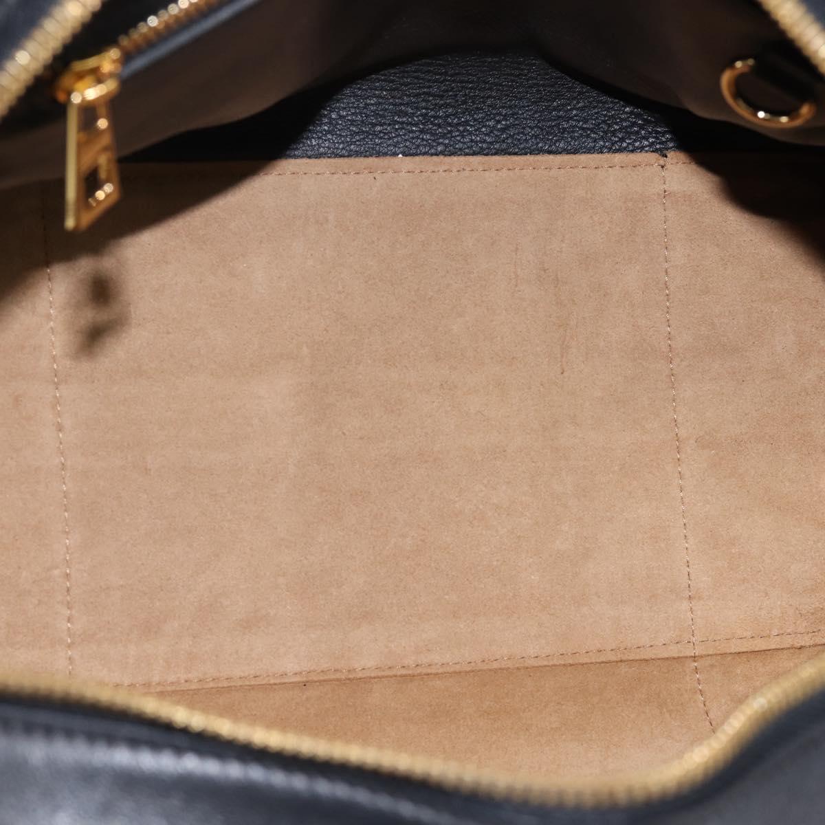 LOEWE Amazona 75 Hand Bag Leather 2way Black Gold Auth 202305V