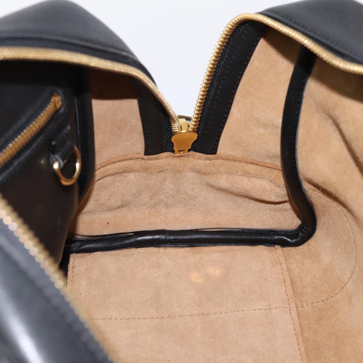 LOEWE Amazona 75 Hand Bag Leather 2way Black Gold Auth 202305V