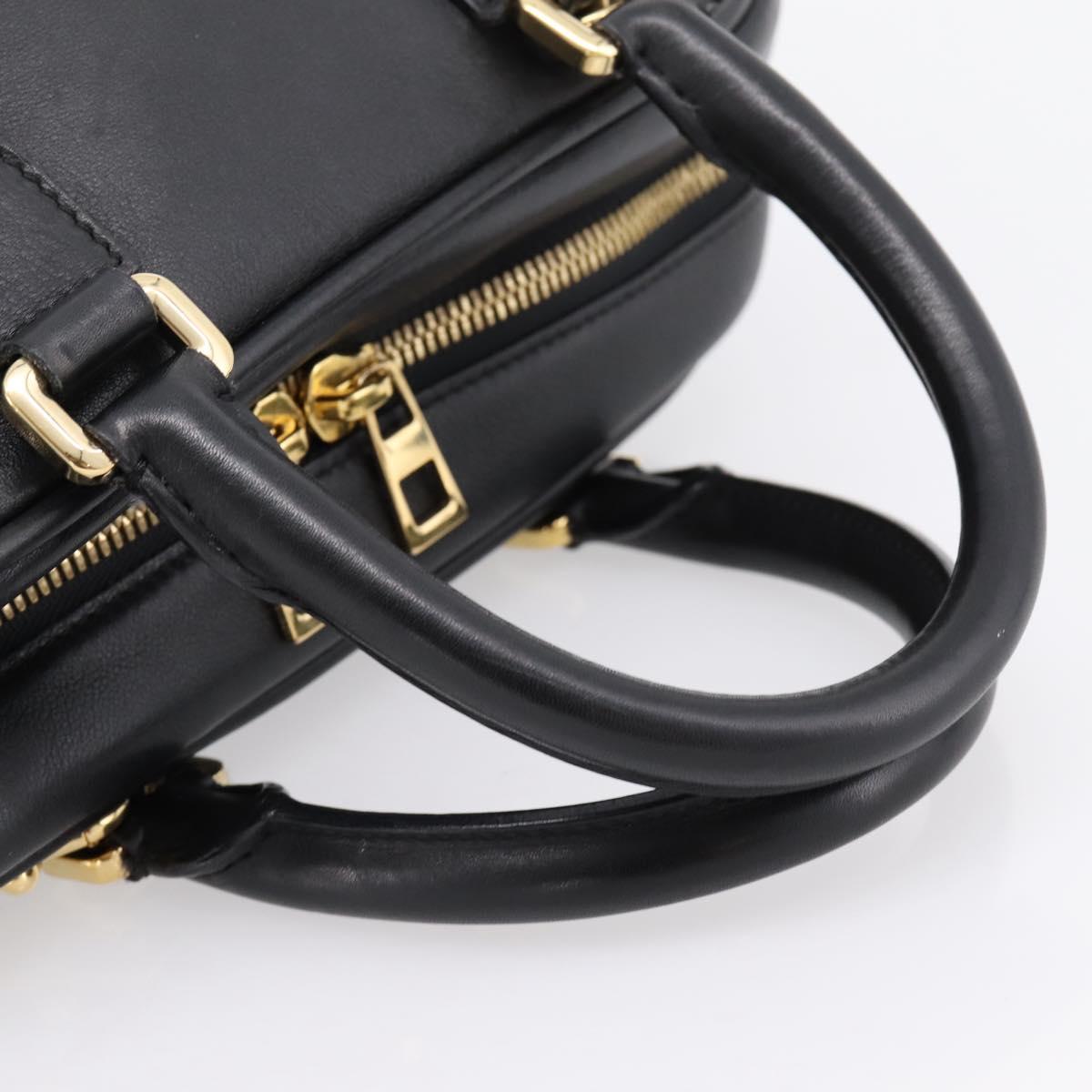 LOEWE Amazona 75 Hand Bag Leather 2way Black Gold Auth 202305V