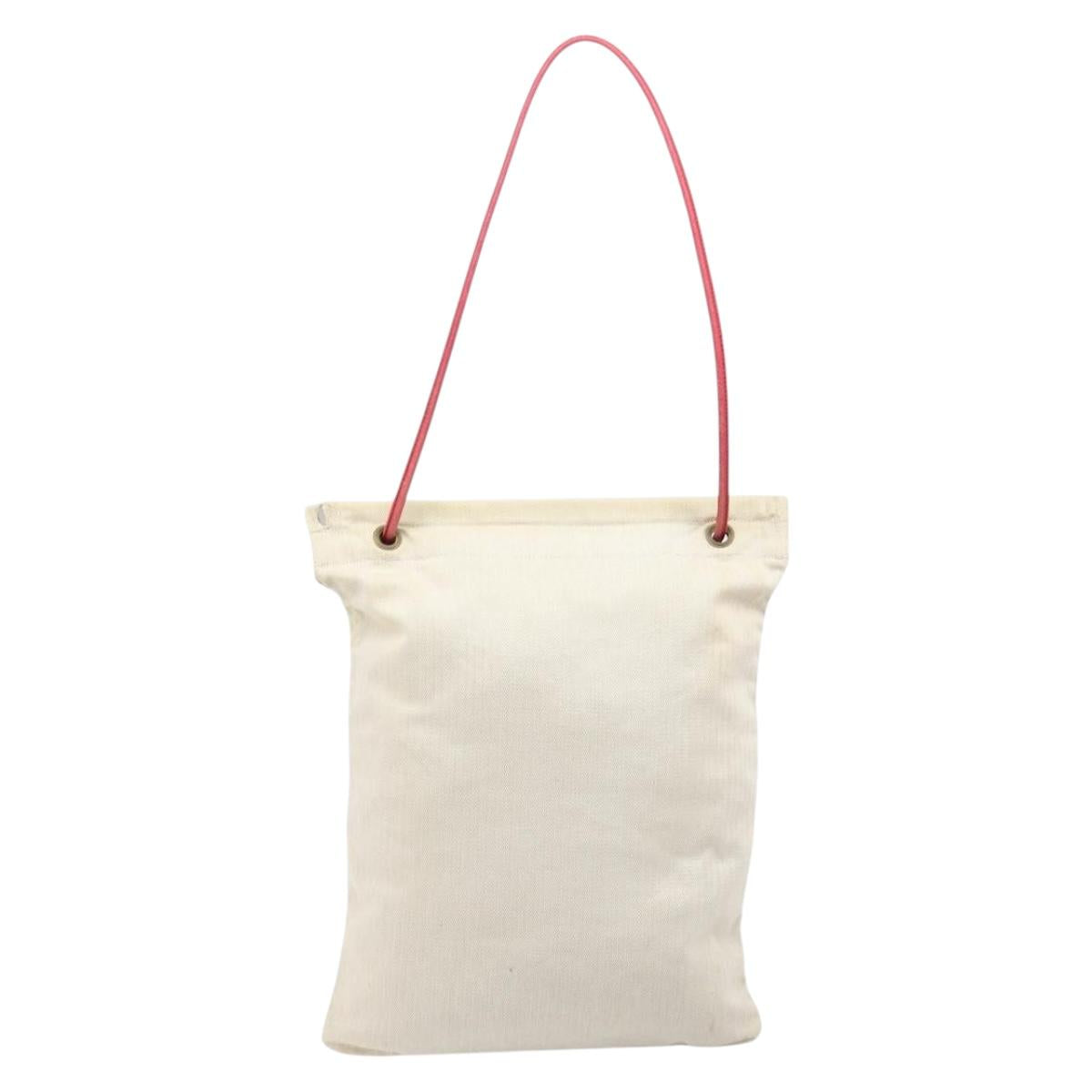 HERMES Aline PM Shoulder Bag Canvas Beige Red Auth 202310