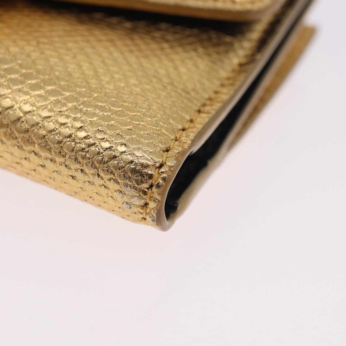 BVLGARI Serpenti Wallet Leather Gold Auth 202311M