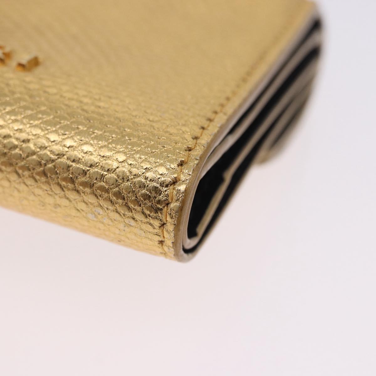 BVLGARI Serpenti Wallet Leather Gold Auth 202311M