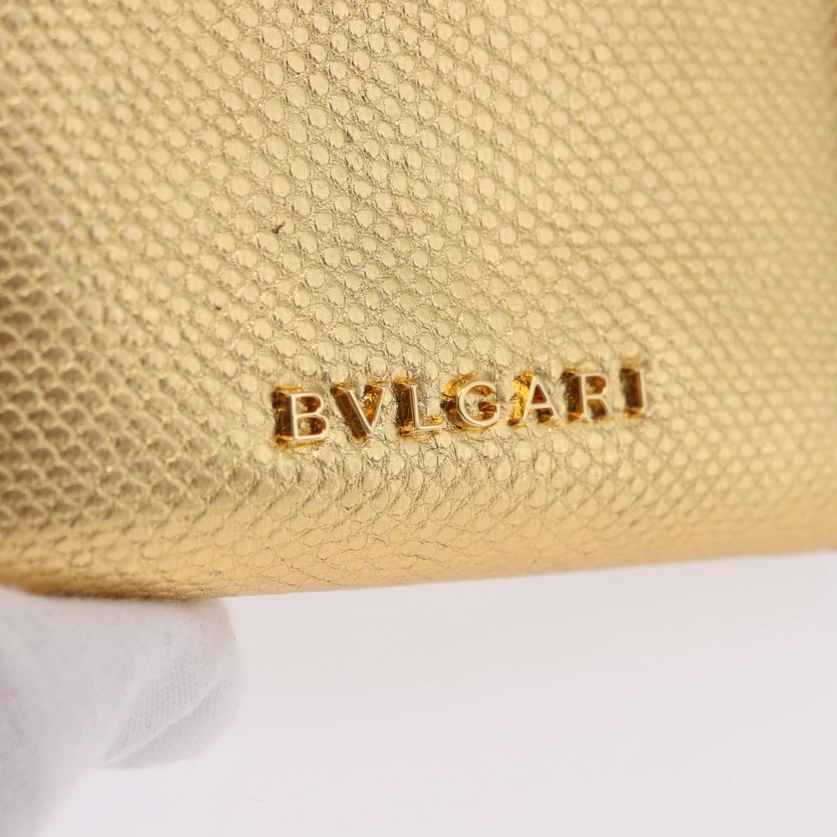 BVLGARI Serpenti Wallet Leather Gold Auth 202311M