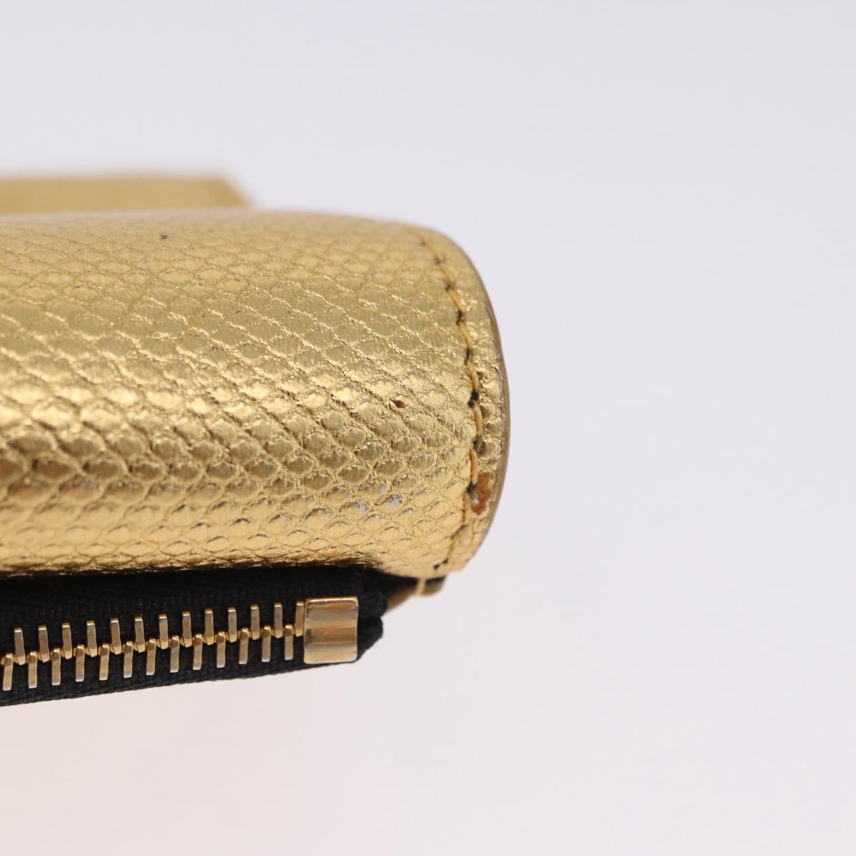 BVLGARI Serpenti Wallet Leather Gold Auth 202311M