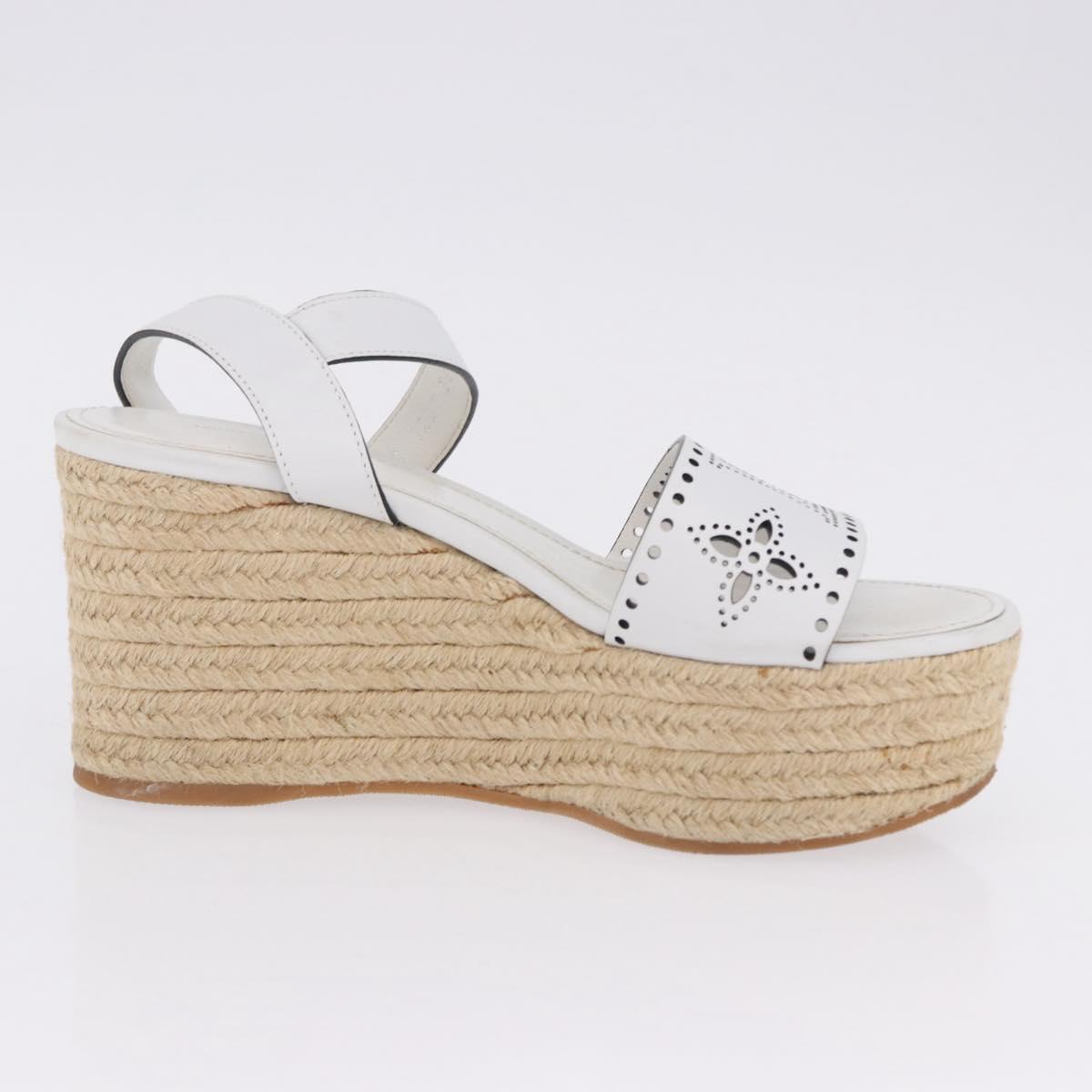 LOUIS VUITTON Star Board Line Sandals Leather White LV Auth 202318M