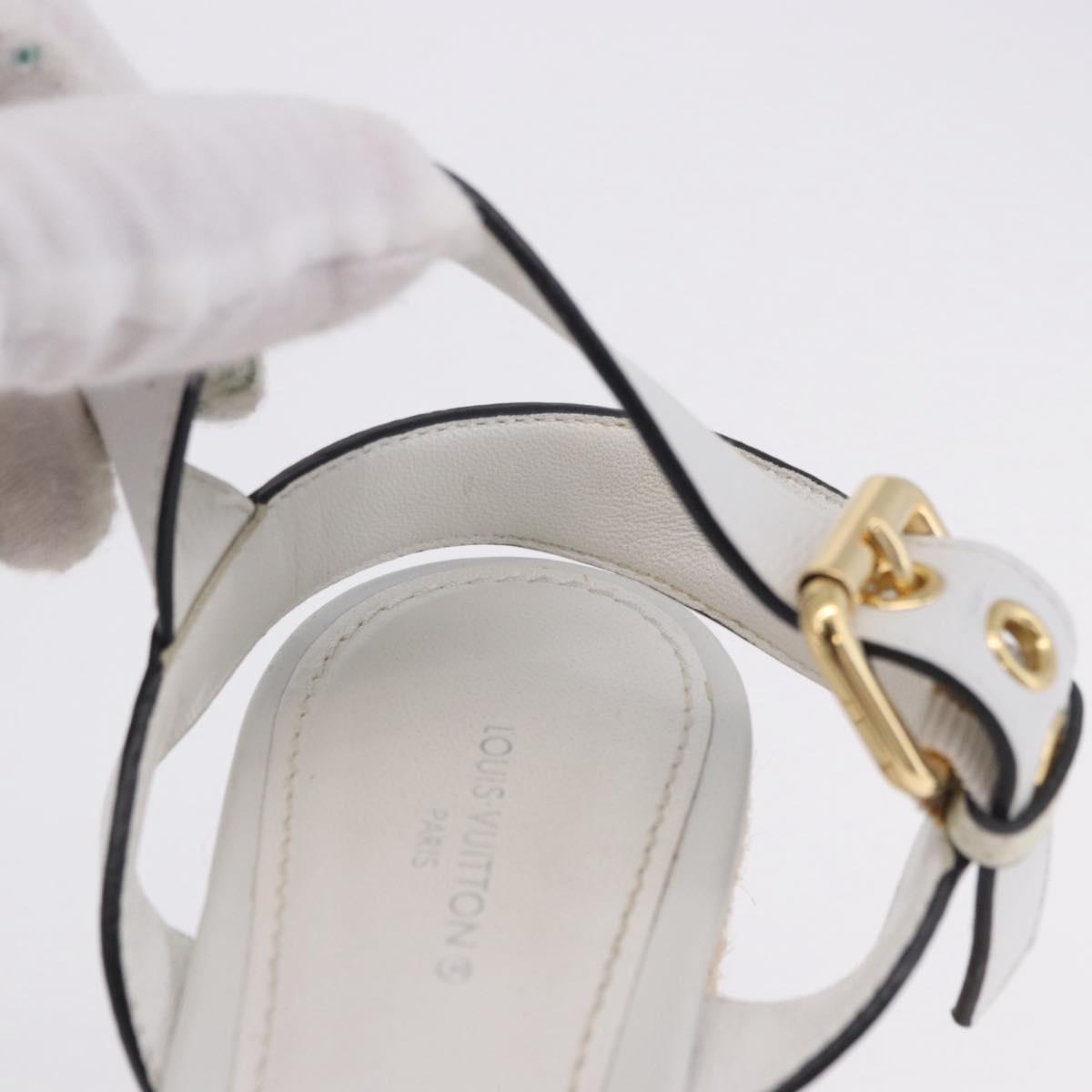 LOUIS VUITTON Star Board Line Sandals Leather White LV Auth 202318M