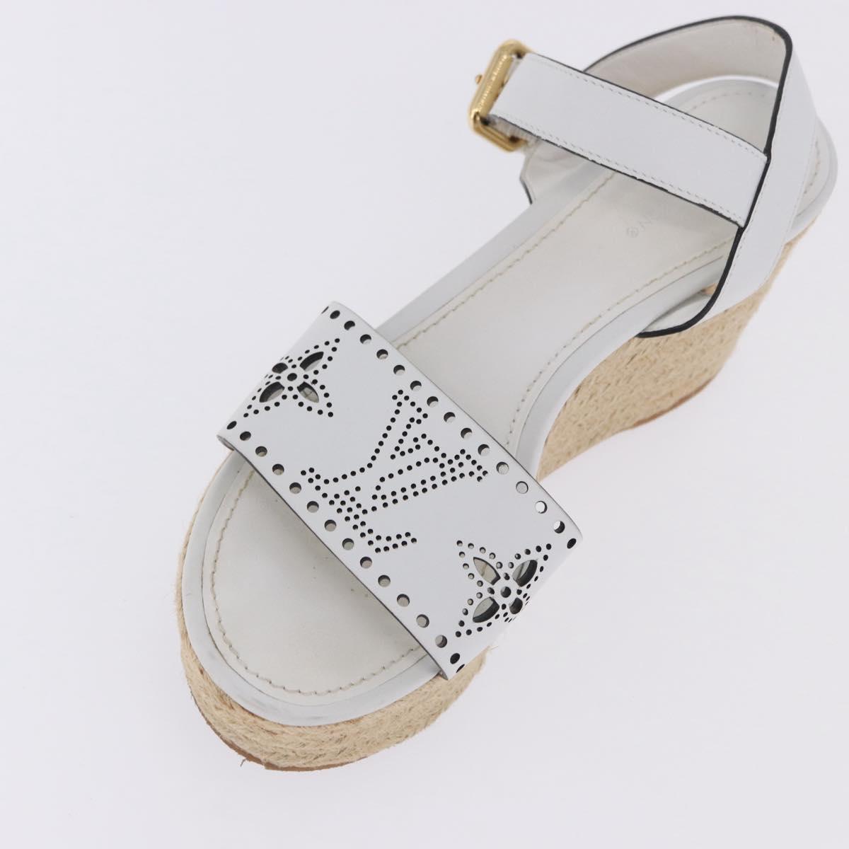 LOUIS VUITTON Star Board Line Sandals Leather White LV Auth 202318M